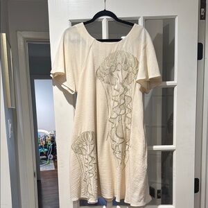 Cream Dress with Jellyfish Design